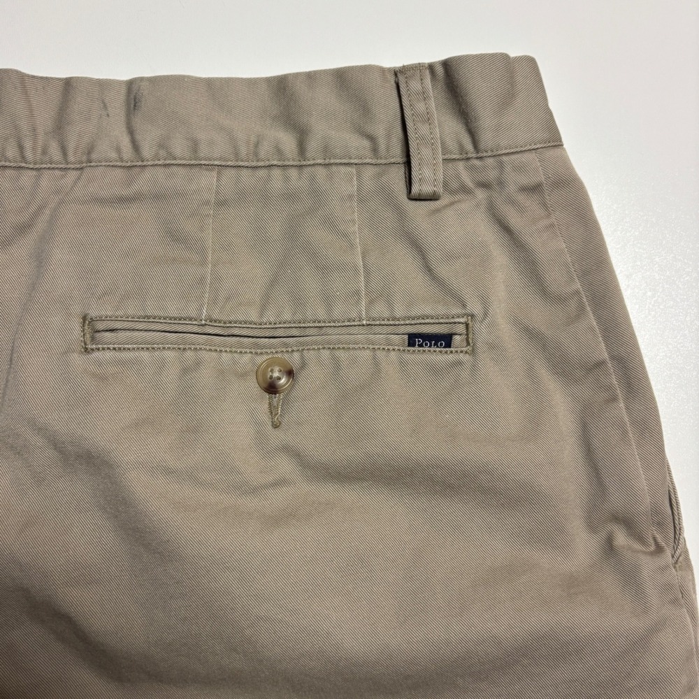 Polo Ralph Lauren Classic Fit Chino Shorts Mens 34 inseam 9" Khaki Tan Cotton - Picture 3 of 9